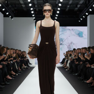 Brow Ruched Knit Dress