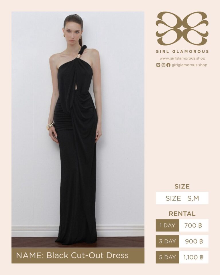 Black Cut-Out Dress GLAMOROUS ร้านเช่าชุด