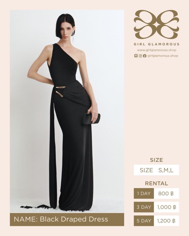 Black Draped Dress GLAMOROUS ร้านเช่าชุด