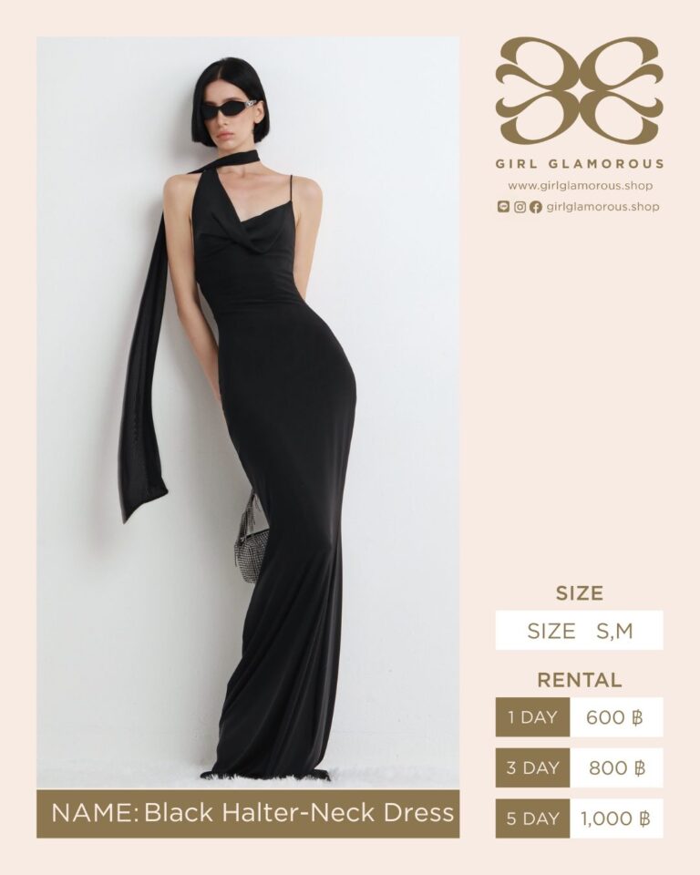 GBlack Halter-Neck Dress LAMOROUS ร้านเช่าชุด