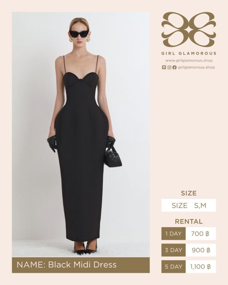 Black Midi Dress GLAMOROUS ร้านเช่าชุด