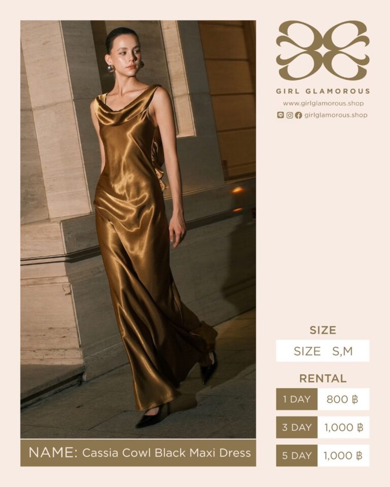 Cassia Cowl Black Maxi Dress GLAMOROUS ร้านเช่าชุด