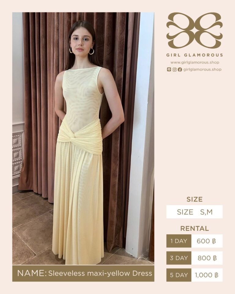 Sleeveless maxi-yellow Dress