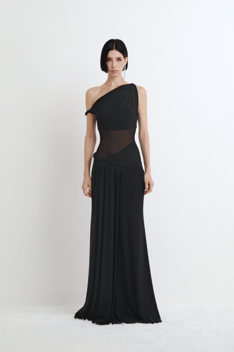 ร้านเช่าชุดราตรี Black Mesh Dress