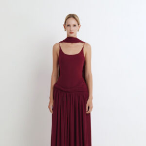 ร้านเช่าชุดราตรี Red Strap Maxi Dress