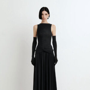 ร้านเช่าชุดราตรี Sleeveless maxi-black Dress