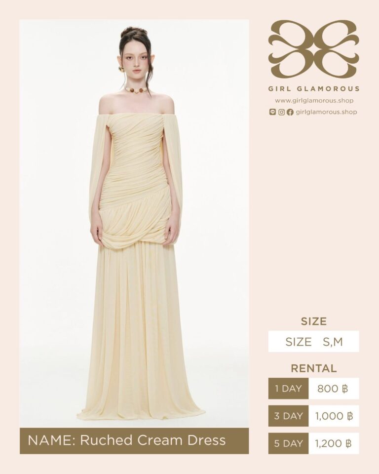 Ruched Cream Dress GLAMOROUS ร้านเช่าชุด