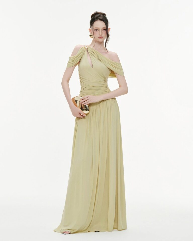 ร้านเช่าชุดราตรี Draped Green Dress