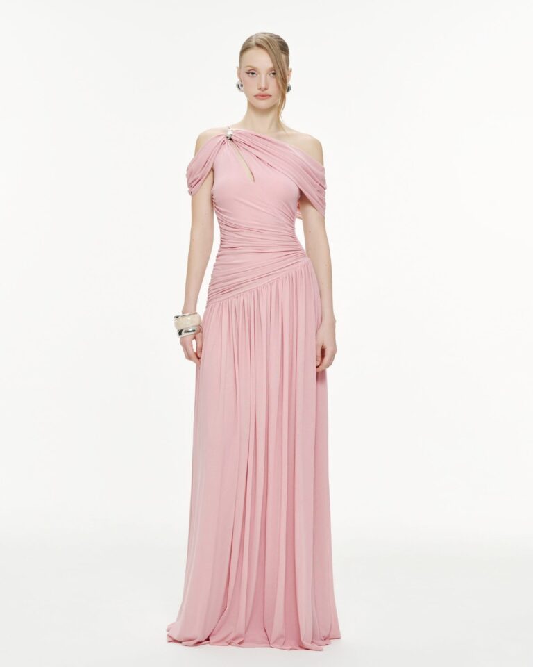 ร้านเช่าชุดราตรี Draped Pink Dress