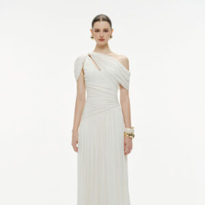 ร้านเช่าชุดราตรี Pleaet White Dress