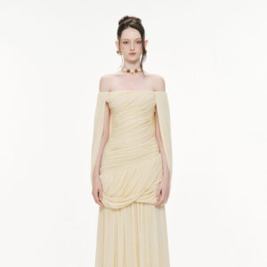 ร้านเช่าชุดราตรี Ruched Cream Dress