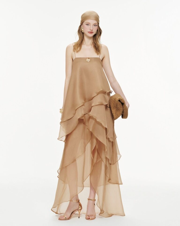 ร้านเช่าชุดราตรี Layered Brown Dress