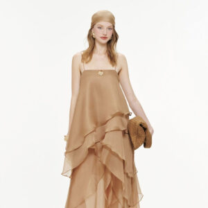 ร้านเช่าชุดราตรี Layered Brown Dress